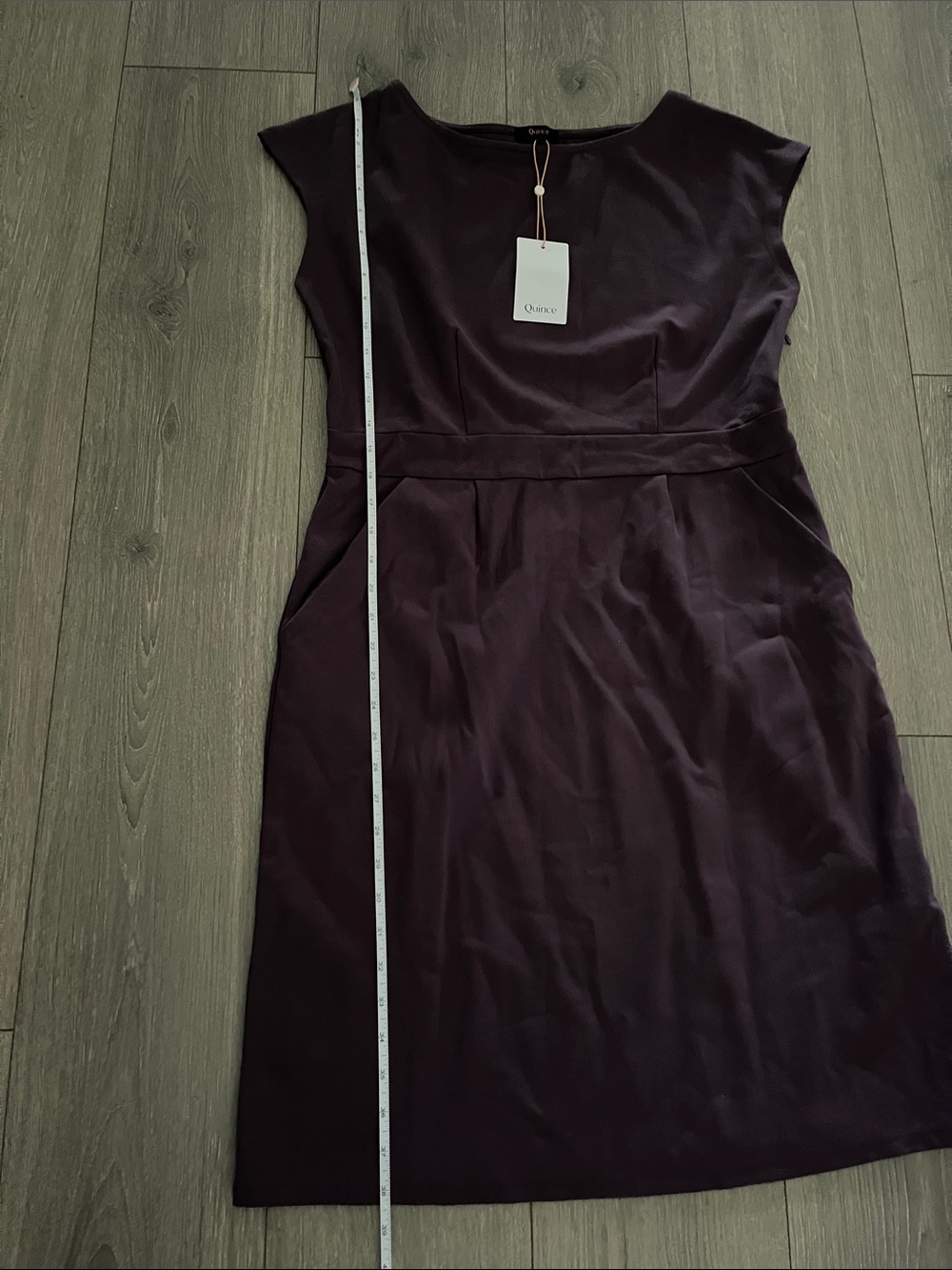 NWT Quince Ponte Cap-Sleeve Dress in Dark Orchid Purple Size Large - Picture 12 of 16